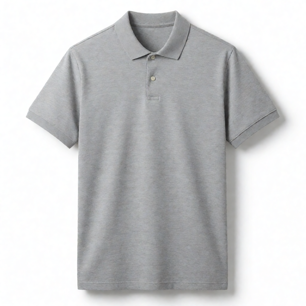 Imported Big Size Polo - Heather Grey
