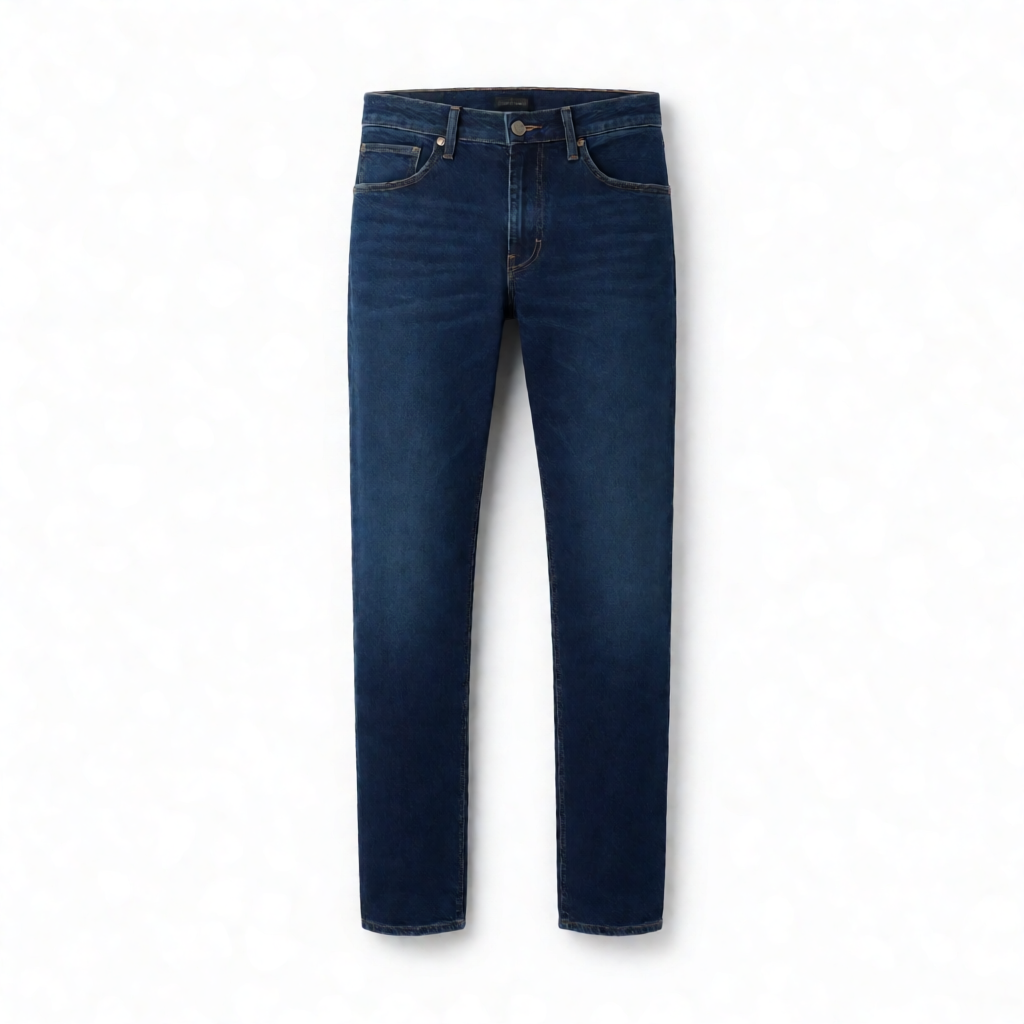 Cotton Lycra Straight Fit Denims - Deep Ocean Blue