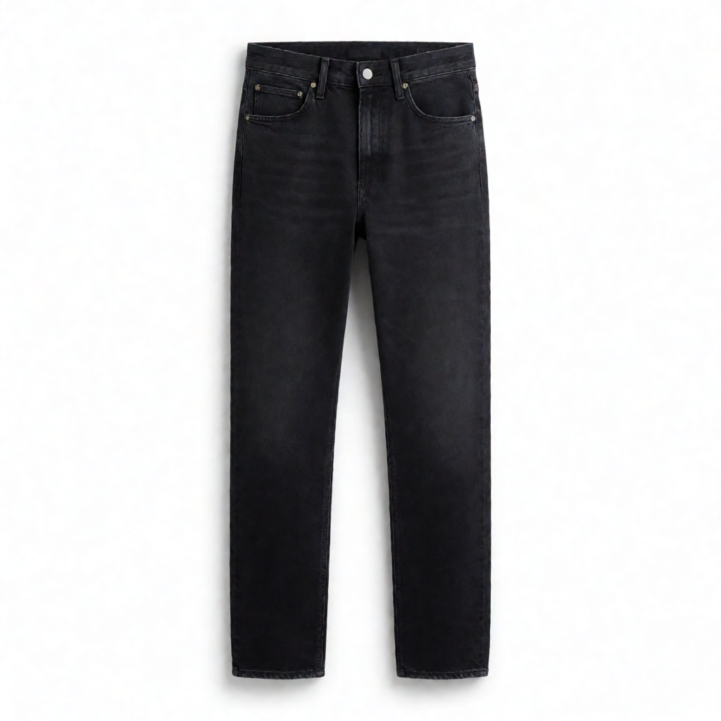 Cotton Lycra Straight Fit Denims - Midnight Black Wash