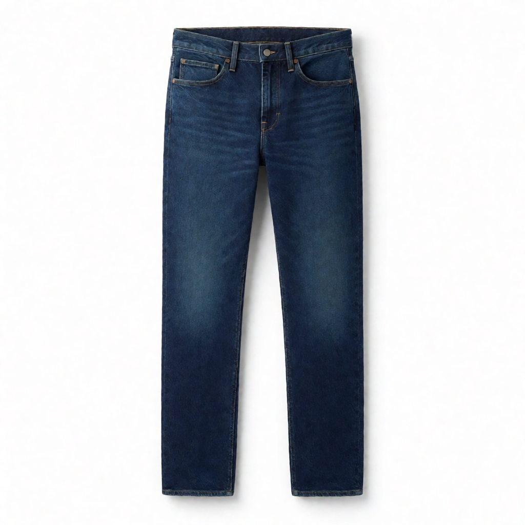 Cotton Lycra Straight Fit Denims - Raw Indigo Blue