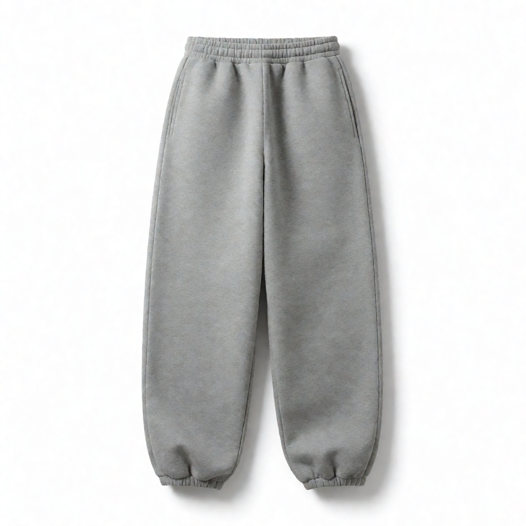 Cotton Looper Baggy Lower - Heather Grey