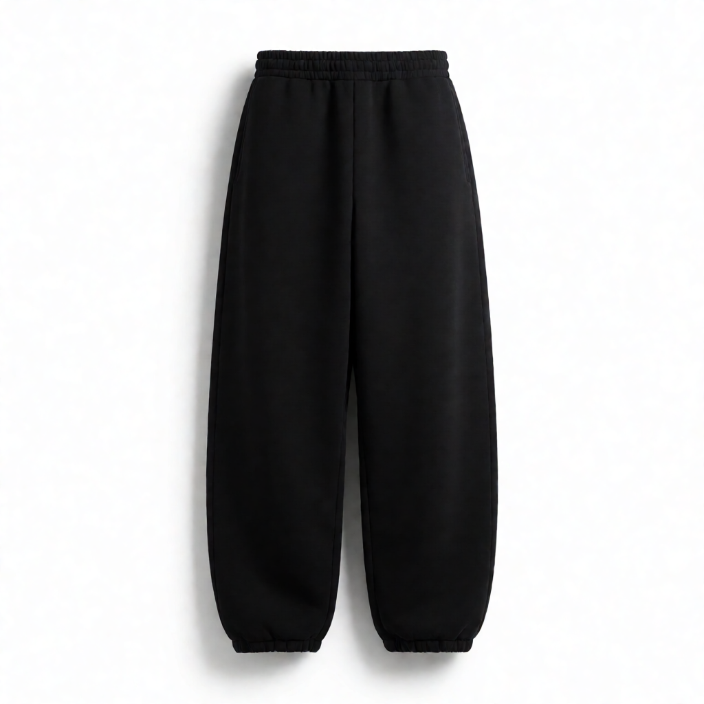 Cotton Looper Baggy Lower - Jet Black