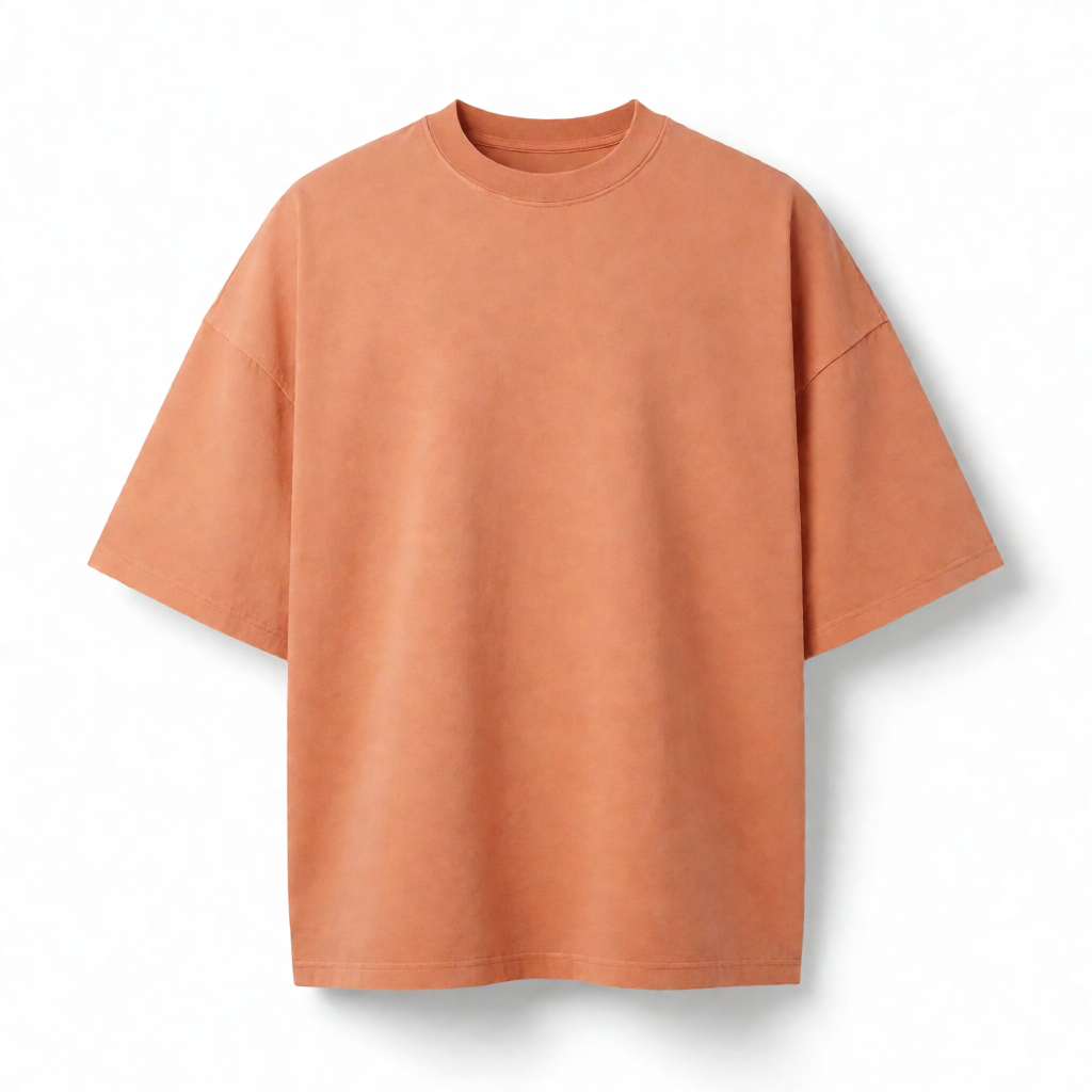 Cotton Canvas Oversize Tee - Coral Sand
