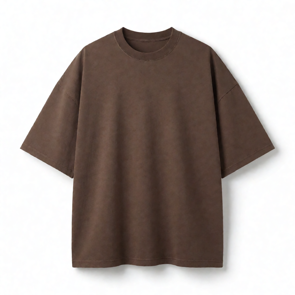 Cotton Canvas Oversize Tee - Mocha Brown