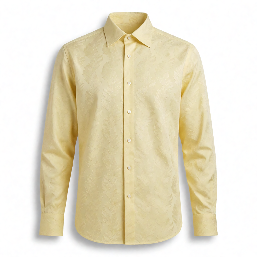 Self Texture Boxy Shirt - Pastel Butter Yellow