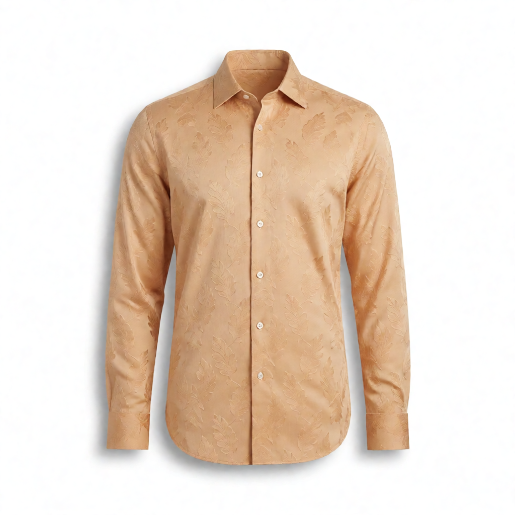 Self Texture Boxy Shirt - Peach Sand