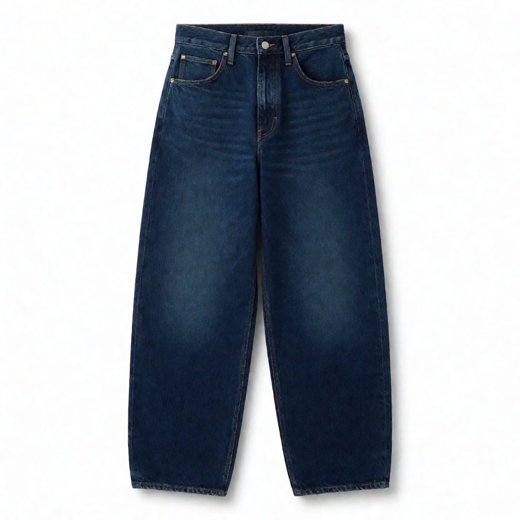 Vintage Shade Baggy Denims - Deep Indigo Wash